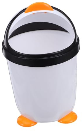 ULTECHNOVO Cestino Rifiuti Pinguino Coperchio, Pp Bianco, Grande
