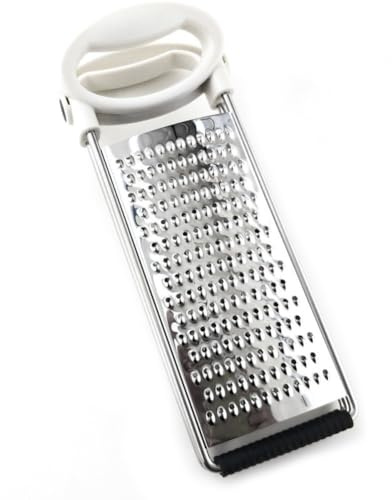 Homeponnew Raboteuse double face en acier inoxydable et coupe-légumes design gain de place pour cuisine, passe au lave-vaisselle, blanc