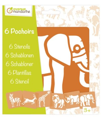 Avenue Mandarine 42442MD Savannah Animals - Juego de plantillas (15 x 22 x 0,3 cm), color verde