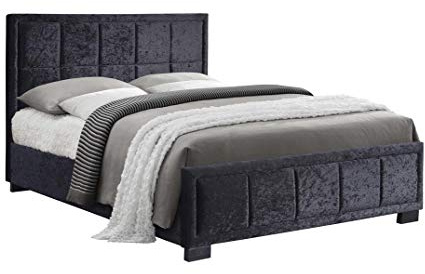 Birlea Hannover Bed Crushed Velvet - Black, Small Double