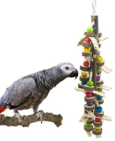 Bird Blocks Knots Tearing Toy, Multicolored Natural Wood Bird Chew Toys