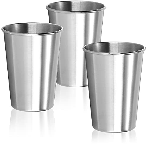 com-four® 3x Edelstahl-Trinkbecher - leichter Becher aus Edelstahl 304 - Campingbecher 300 ml - Reisebecher bruchsicher und BPA-frei