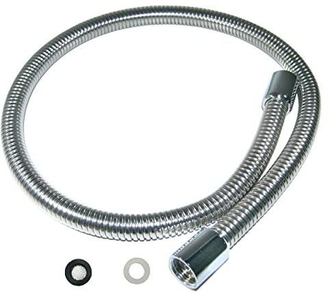 GOLDMAN SERVICE | Tuyau flexible métallique renforcé rechange pour évier d'hôtellerie. Pièces de rechange pour robinets de cuisine restaurant. Filetage 1/2, longueur 100 cm - 39 Pouces