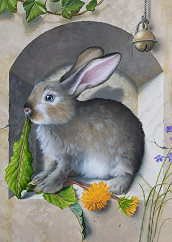 Inkognito Postkarte | Anlass: ''Kunst'', Motiv: Kaninchen/Hase ''Little bell'' | Künstler: Suzan Visser | Art-Nr.: 17886 | vom Berliner Verlag