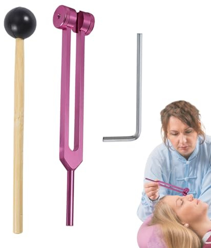 Solfeggio Kit de diapason pour la guérison, diapasons sensoriels 128 Hz en alliage d'aluminium, marteau à diapason, kit de diagnostic de fréquence précis, fourchettes Solfeggio, pour yoga, détente