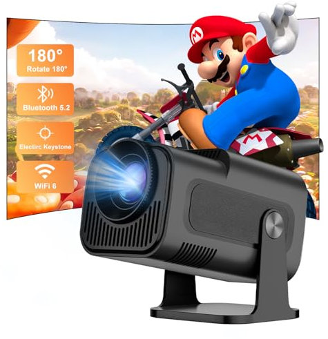 Eroshoo 2025 Upgraded Smart Projector 4K,HD1080P HY320 Mini Projector Android 11.0 Support,Portable Mini Projector with WiFi 6 BT5.2, Auto Keystone,Outdoor Projector Compatible withAndroid/HDMI/USB