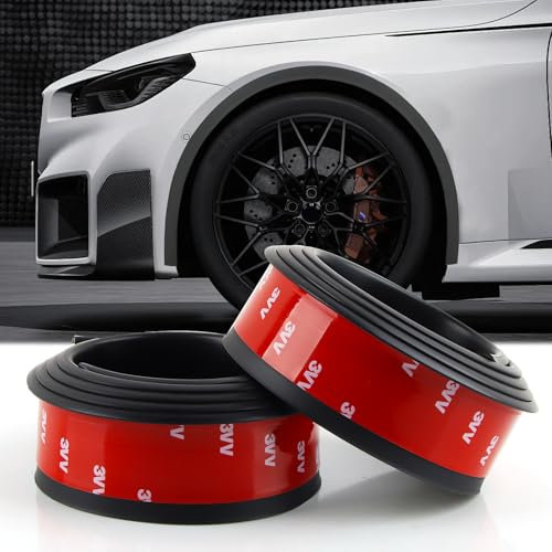 FairyPeach 2 Pièces Bande de Passage de Roue Universelle, Élargisseurs d'ailes de Voiture, Ailes d'Extension de Passage de Roue, Protection Élargie des Roues de Voiture(1.5m, Noir)