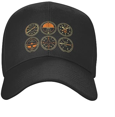 AIETPOIJ Casquette de Baseball réglable Cockpit Six Dials Flight Simulator Pilot Aviation Avion Papa Chapeau Casquettes Snapback Extérieures Chapeaux D'été