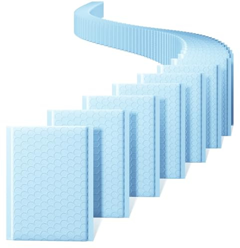 Switory 50pcs Bubble Mailers 6x10 Padded Envelopes 6x10 Usable Size 6x9 Self Seal Bubble Mailer Thick Shipping Envelopes Cushion Mailers for Mailing Jewelry Makeup Supplies Light Blue