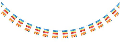 Warmhm Bandiera Di Preghiera Del Buddha Cinque Colori Stendardo Tibetano Per Decorazioni Spirituali Indoor e Outdoor Altari Privati e