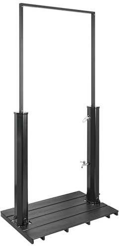 Beliani Douche d'Extérieur Moderne Solaire en PVC Fonction Pluie Noir Maracaibo