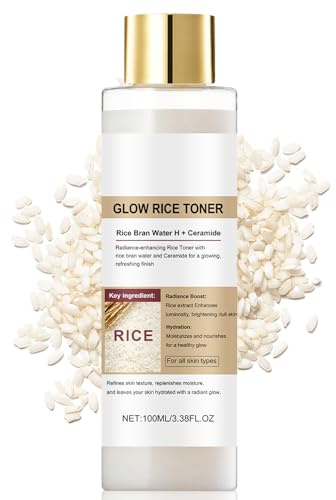 Glow Rice Toner für glatte Haut - Beruhigendes Serum Gesicht mit Reiswasser - Rice Milky Toner Porenverfeinernd, Feuchtigkeitsspendend, Beruhigend - Gesichtswasser Reis für strahlenden Teint