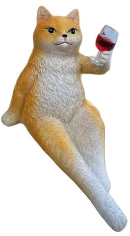 Statuina creativa a forma di gatto con design unico per decorazioni per la casa per interni ed esterni, statua meteorologica scultura decorativa per armadietto del vino