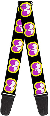 Buckle-Down GS-W30468 Dopey Eyes Black/Yellow/Purple Guitar Strap