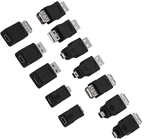 Bewinner 12 Stücke Mehrere USB2.0 Adapter Micro/Stecker Buchse Konverter Anschlüsse F/M Wechsler Adapter Konverter USB Stecker auf Buchse Adapter für Computer Tablet PC Handy