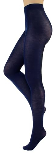CALZITALY Wool Pantyhose, Woman Wool Tights, Winter Pantyhose | Beige, Burgundy, Grey, Brown, Navy, Black, Green, Violet | S, M, L, XL | 100 DEN | Made in Italy (Navy, S)