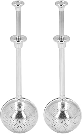 Bola de infusión de té de 2 uds. Unidad de filtro duradera resistente a la corrosión de acero inoxidable con malla de mango para juego de cuchara de hoja de colador suelto