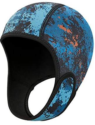 rockible Capuche de plongée 2 mm en néoprène pour Combinaison, Bonnet de Surf étanche, Bonnet de Bain pour Homme, Femme, plongée en apnée, Voile, Bleu foncé
