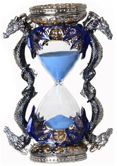 Xinzhirun Retro Metal Dragon Hourglass Timer 15 Minutes, Gothic Decorative Statues, Unique Vintage Classic Hourglass, Home Decoration Pieces, Gift Art Collection. Blue (Dragon) Single Six inches
