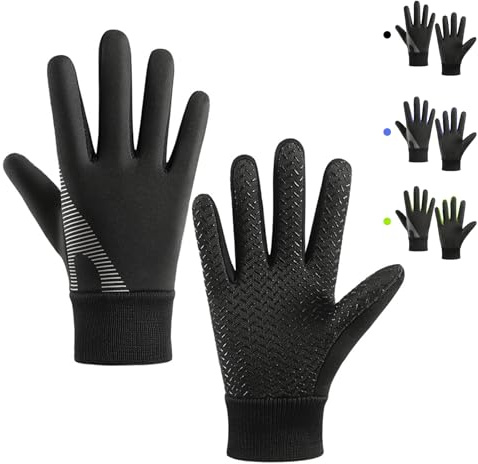 CubePlug Kids Winter Sports Cycling Gloves - Children Windproof Anti-slip Thermal Outdoor Touchscreen Gloves for Boys Girls Age 4-12 Years Bike Mitts Riding Running Warm Hiking Ski (Black, M)