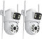 Anksono 2K Telecamera Wi-Fi Esterno, 360 Gradi Videocamera Sorveglianza Esterno con Doppia Lente, Visione Notturna a Colori, Sensore di Movimento, Audio Bidirezionale, Registrazione 24/7(2P)