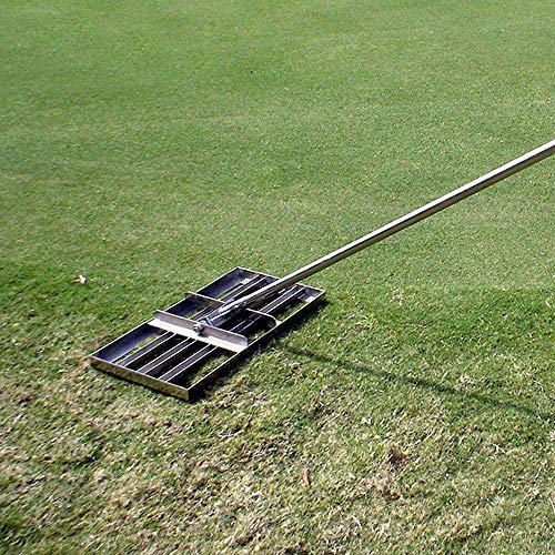 KHYTEBV Level Lawn - Rastrillo nivelador de césped con Poste de Acero Inoxidable - Herramienta niveladora de césped de Suelo Resistente para Patio