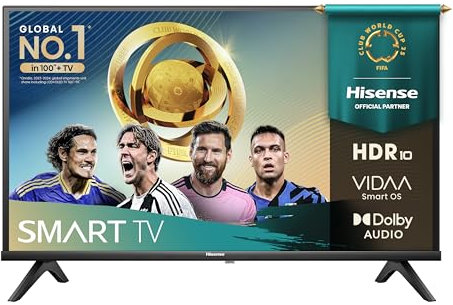 Hisense TV 32 HD Ready 2025 32E43QT, Smart TV VIDAA U8, Airplay2, Game Mode, Works with Alexa, Tuner DVB-T2/S2 HEVC 10, lativù, 32'', 2025 LED