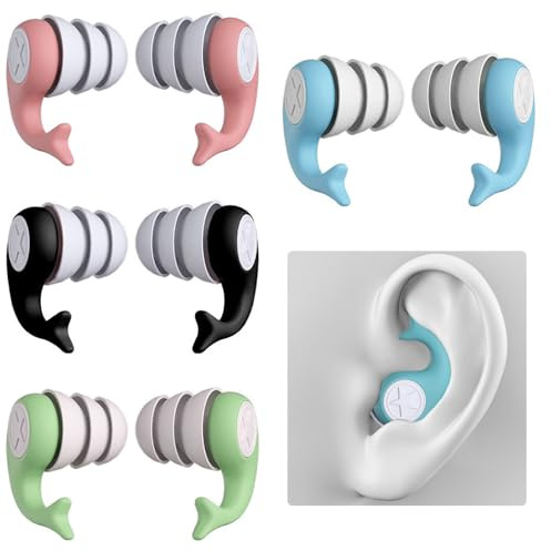Fine jade2 4 Paar Ohrstöpsel Schwimmen Kinder Silikon Ohrenstöpsel zum Duschen Schwimmen Surfen Schnorcheln und andere Wassersportarten
