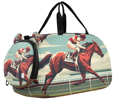 Bolsa de lona para niños o niñas con compartimento para zapatos, equitación, competición, deportes, viajes, durante la noche