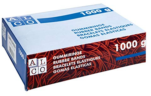ALCO-Albert 763 - Gummibänder, 200 x 6 mm, 1 kg, rot