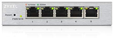 Zyxel 5-Port Gigabit Web Managed Switch, Ethernet Ports, Lüfterlose Design, Metallgehäuse [GS1200-5]