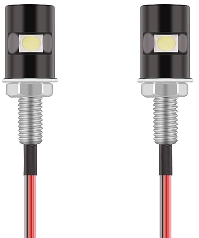 Kinstecks 2PCS License Plate Light 5050 SMD LED Bulb Screw Bolt LED Waterproof Number Plate Light for Car Motorcycle Motorbike Truck RV ATV-Cool White