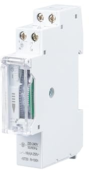 POPP® Electric Temporizador Diario analógico para Montaje en Panel, en Pasos de 24 Horas 15 min, 230 V, MAX. 3500 W. bateria Reserva 100 Horas (YX180)