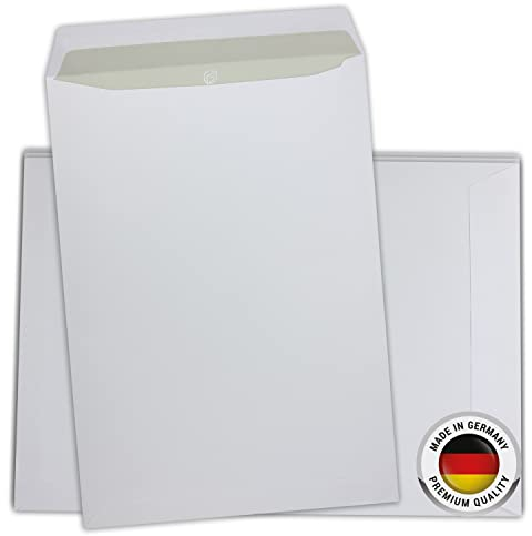 SPECHT 25er Packung Versandtaschen C4 - Briefumschläge A4 Weiß, Ohne Fenster, Selbstklebend, 120g/m² Kraftpapier, Kuvert & Geschäftsumschlag, Ideal für Geschäfts- & Privatpost, Made in Germany