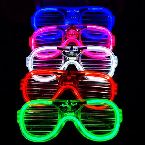 Pengcheng Lot de 8 lunettes lumineuses à LED pour enfants, carnaval, Halloween, fête d'anniversaire