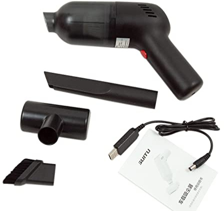 zalati Aspirateur à Main de Voiture avec câble de Chargement USB à Brosse Interchangeable pour Le Nettoyage intérieur de la Voiture