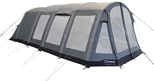 Berghaus Telstar 5 Nightfall Tent for 5 People with Porch and Bedrooms, Separate Living Area, 5 Man, Easy to Pitch, Sewn In Groundsheet, Spacious, Family Camping, Festivals, 6000mm HH, Grey