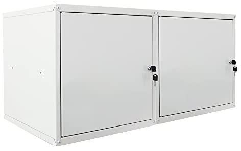 PROREGAL Mega Deal 2X Casier métallique verouillable Cubic XL | HxLxP 45x45x45cm | Gris | Armoire à casier Cube, Consigne Polyvalente, vestiaire, Placard en métal