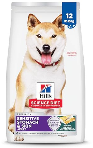 Hill's Science Diet Adult Sensitive Stomach & Skin Dry Dog Food, Pollock Meal, Barley, & Insect Meal, 12 lb. Bag
