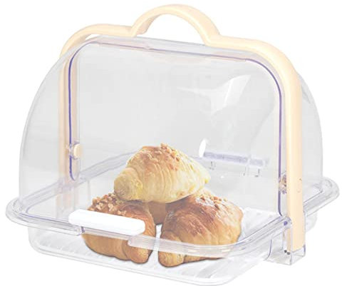 Rianpesn Portapane per piano cucina, Contenitore trasparente per pane fatto in casa, Dispensa Organizzazione E Conservazione Con Manico Per Muffin Da Banco Rotoli Bagel