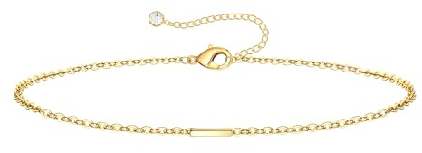 TINGN Pulsera de oro y plata para niñas y mujeres, chapada en oro blanco de 18 quilates, pulsera fina con letras, pulseras personalizadas, regalo de cumpleaños para mujeres, adolescentes y niñas