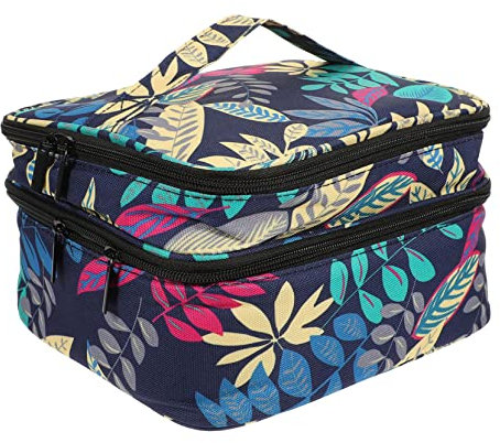 Didiseaon Nail Polish Organiser Bag Essential Oil Nail Polish Storage Double Layer Pouch Travel Makeup Bag Oxford