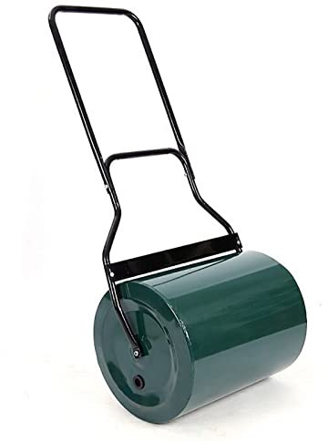 Rullo da giardino in acciaio resistente, con spinta/traino, resistente con acqua/sabbia, barra raschiante per il rotolamento dell'erba, ideale per la manutenzione del cortile