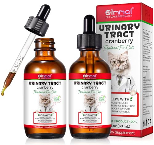 Gocce Di Trattamento Dell'Infezione Urinaria Del Gatto,2 Fl Oz Gocce Di Riparazione Dell'Uti Del Gatto Sostiene La Vescica,Pietra Renale, Salute Per La Cura Delle Urine Per I Gatti (2 Bottiglia)