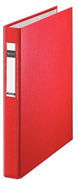 Leitz 42120025 Ringbuch Standard, A4, PP, 4 Ringe, 25 mm, rot