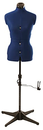 Sewing Online Adjustable Dressmakers Dummy, in Navy Fabric with Hem Marker, Dress Form Size 10 to 16 - Pin, Measure, Fit and Display your Clothes on this Tailors Dummy - 023816-NVY