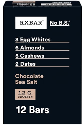 RXBAR Protein Bars, Protein Snack, Snack Bars, Chocolate Sea Salt, 22oz Box (12 Count)