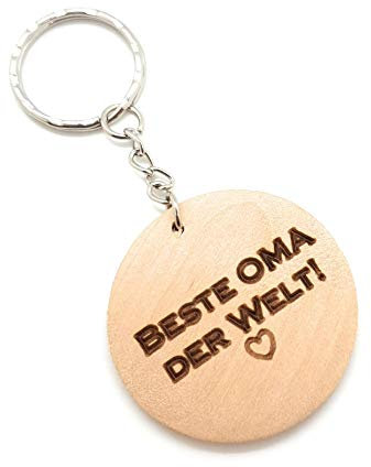 Dreamlife Schlüsselanhänger aus Holz für die beste Oma der Welt - Geschenk für Großmütter