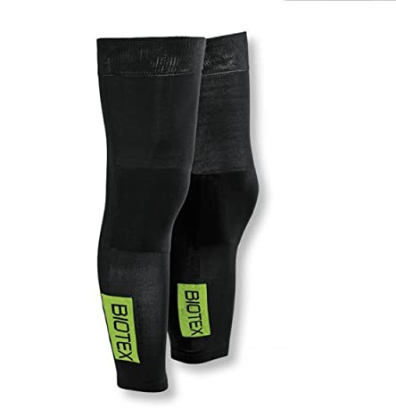 Biotex Gambali Termici Ottimi per l'Inverno, Protezione Termica per Gambe, Intimo Tecnico Sportivo, Nero e Giallo Fluo, M