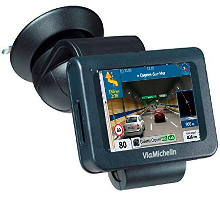 Navegador GPS con Avisador de Radares Actualizable Chip Sirf III Soporte de Ventosa para Cristal